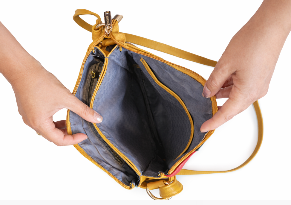 Multicolor Crossbody Synthetic Bag - Geometric Patchwork Shoulder Purse with Adjustable Strap